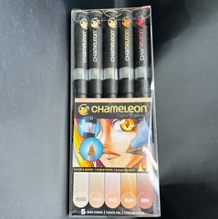 NIP Chameleon 5 Skin-Tones Marker/Pens CT0510 Double-Ended, NU00-NU0-NU2-NU4-BR