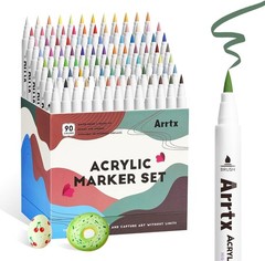 Waterproof & Non-toxic 90 Color Acrylic Markers – Perfect for Various Surfaces