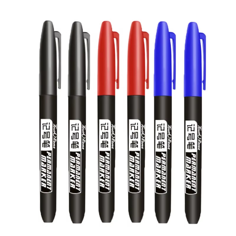 6 PCS Permanent Marker Pen Manga Drawing Markers Black Blue Red Waterproof Ink S