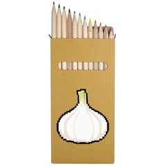 12 x ‘Pixel Style Garlic Bulb’ Long Colour Pencils (PE00090487)