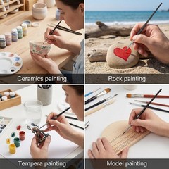 30Pcs Detail Paint Brushes, Fine Tip Paint Brush with 3 Sizes #0#00#000 Mini