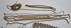 Around 1 Pound 450 Grams of Beaded Chain Various lengths and Sizes