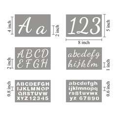 Large Letter Stencils for Painting on Wood – 44 Pack Alphabet 8″ x 5″