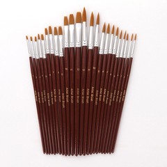 12 Pieces Wine Red Nylon Hair Watercolor Painting Brush Set for Artists