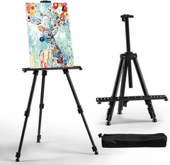 Art Easel for Painting and Display – Adjustable Floor 66 Inch Folding Aluminum E