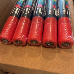 Qty of 5 Mitsubishi uni Posca Paint Pens Marker | PC-17K Red 63805 New Sealed