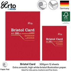 Arto Bristol Paper Pad 300gsm Illustration Art Inks Paints Markers Pens A4 A3