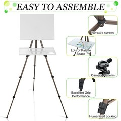 17-65 Inch Artist Watercolor Portable Easel with Sturdy Tripod Adjustable Alu…