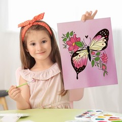 6 Pack 8×10 Inches Butterfly Flower Pre Drawn Canvas to Paint for Sip and Pai…