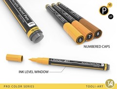 Tooli-ART Acrylic Paint Pens 22 Yellow & Browns Pro EXTRA FINE Tooli Art