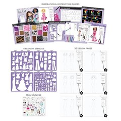 Sketch Set, Includes Sketch Pad with Stencils & Stickers, Fashion Glam Fashion