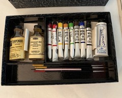 1960’s Artists Oil Paints Assorted Colors Weber Linseed Turpenoid Palette