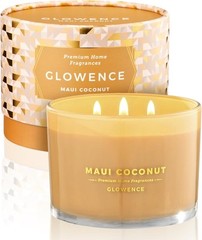 Coconut Scented Candle – 100% Natural Soy Wax – Large 3 Wick Jar Maui