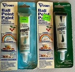 Vintage Vogart Ball Point EmbroideryPaint Tubes: Forest Green & Lt. Blue