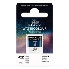 PHOENIX Professional Watercolor Paint – Single Watercolor Half Pan – Indigo 422