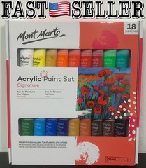 Mont Marte Signature 18 Colors Acrylic Paint Set 36ml (1.2oz) Each – SEALED!