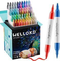 80-Color Dual Tip Acrylic Markers with Cotton Nibs for Effortless Artistry