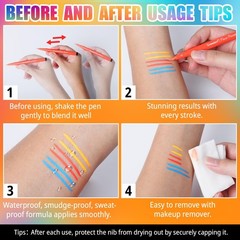 Drawdart 18 Colors Face Painting Markers – Water Resistant, 18