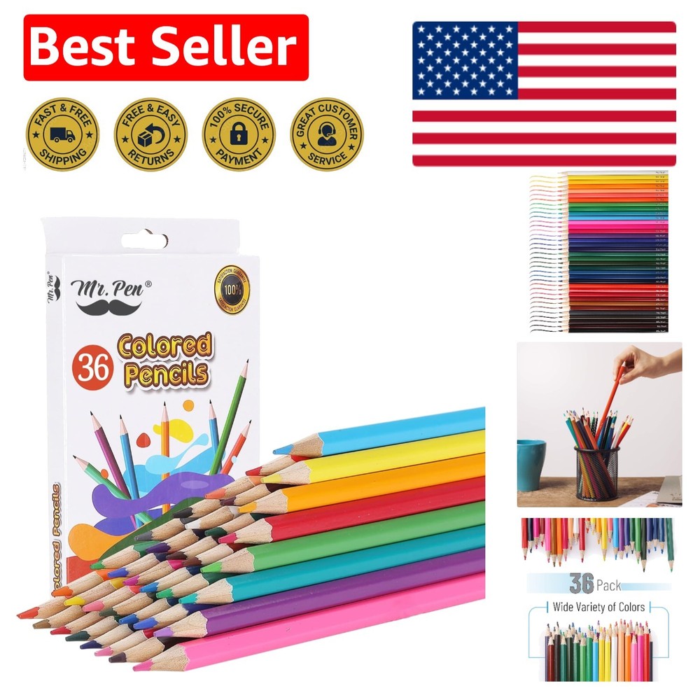 Artistic Essentials: 36 Assorted Colored Pencils for Drawings and Illustrations