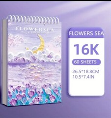 FLOWERSEA 16K 60 Page Mixed Media Sketchbook 10.5 x 7.4”