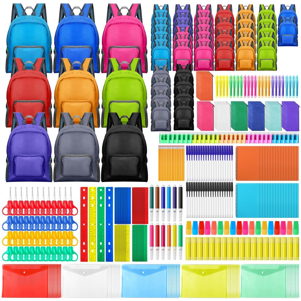 50 Sets 17” Backpacks Bulk Bundle Kits Wholesale Backpack Supply Kit Bundle …