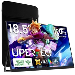 UPERFECT Portable Monitor 18.5 inch 120HZ 125% sRGB 1080P w/VESA & Stand, Lar…