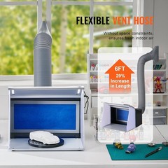 Dual Exhaust Portable Airbrush Spray Booth with Detachable Turntable & Filters