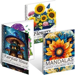 Aannanl Adult Coloring Book Set of 3 Books for Adults Colourful
