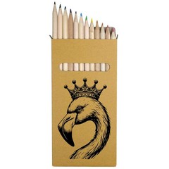 12 x ‘Flamingo Wearing Crown’ Long Colour Pencils (PE00081139)