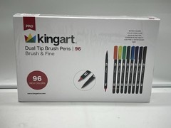 BRAND NEW SEALED Kingart Pro Dual Tip Brush & Fine Pens 96 Rich Colors