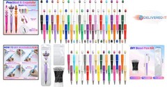 DIY Beadable Pen Kit Plastic 50pcs Refillable Office School Craft Supplies