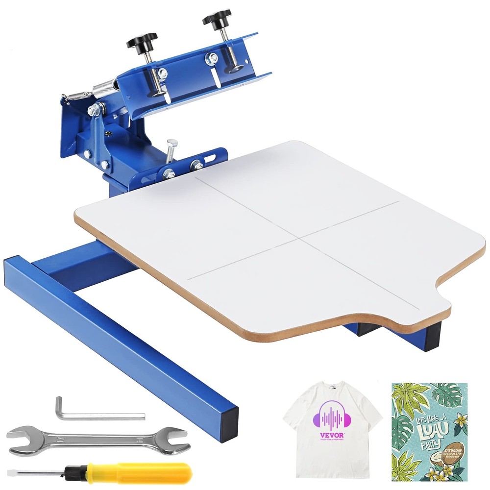 VEVOR Screen Printing Machine, 1 Color 1 Station Silk White