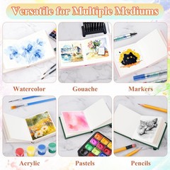 3 Pcs Mini Watercolor Sketchbook, 2.5 x 2.5 Inch Watercolor Journal with 20 S…