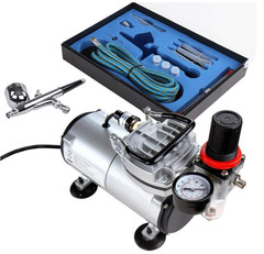 Kit de Aerógrafo con Compresor, Doble Acción para Pintura y Maquillaje