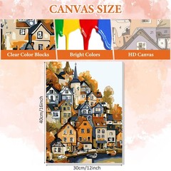 NAIMOER Countryside Paint by Numbers Kits for 12×16 inches,