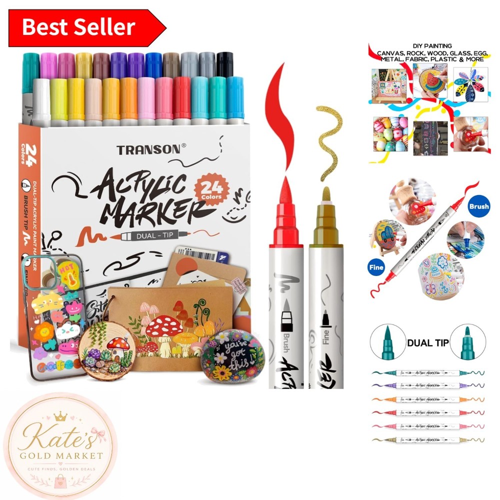 Artistic Freedom: 24-Color Dual-Tip Acrylic Marker Set for Endless Creativity