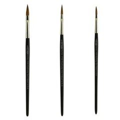 AS-80 Kolinsky Pure Sable Long Filbert Brush Set 3 pcs