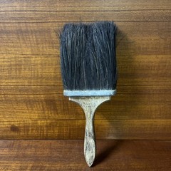 Large Vtg Morck Paint Brush Old Wooden Handle Steampunk Horsehair Farmhouse