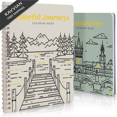 Beautiful Adult Coloring Book Set of 2 for Relaxation – Beige Journeys