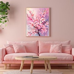 Oil Painting DIY Paint by Numbers for Beginner Cherry Blossoms Painting by Nu…
