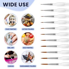 11-Piece Detailing Brush Set for Acrylic Painting Models and Face Painting