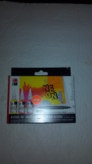 2X Marabu Alcohol Ink Art Set, 20ml, Neon Set, Permanent Marker, Special Paper