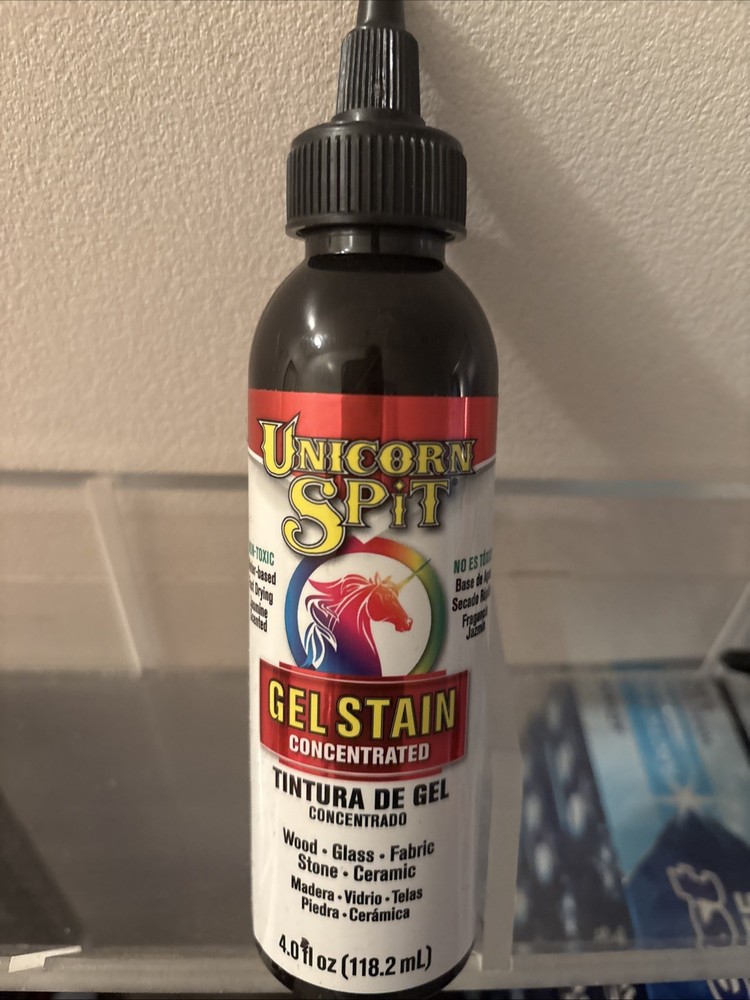 Unicorn SPiT 5770010 Gel Stain and Glaze, Midnight’s Blackness 4.0 FL OZ Bottle