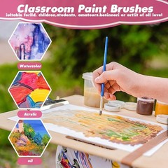 Paint Brushes Bulk Kids Art Supplies 160 Pcs Small Flat Round Watercolor