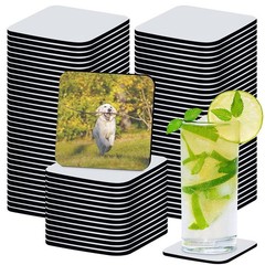 100Pcs Sublimation Blank Cup Coasters, Sublimation Square Blank Coasters Bulk…