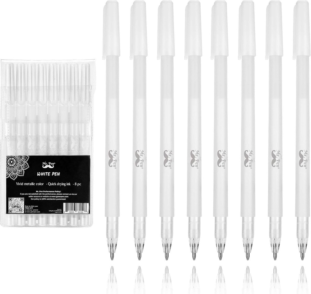 Mr. Pen- White Pens 8 Pack White Gel Pens for Artists White Gel Pen White Ink…