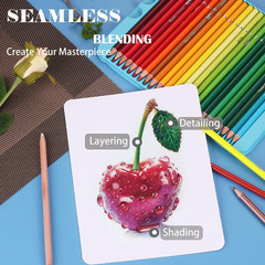 Premium Colored Pencils,Set of 72 Colors,Artists Soft Core with Vibrant Color,In