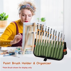 Stand Up Canvas Paint Brush Holder Case for Artists, 22 Slots Brush Organizer…