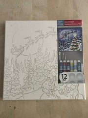Artist Loft Canvas Painting Kit 12 Pc Winter Holiday Santa And Reindeer NEW