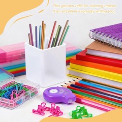 12Pack 0.5mm Gel Pen Refills for Coloring, Medium Point Pens Refills, Black